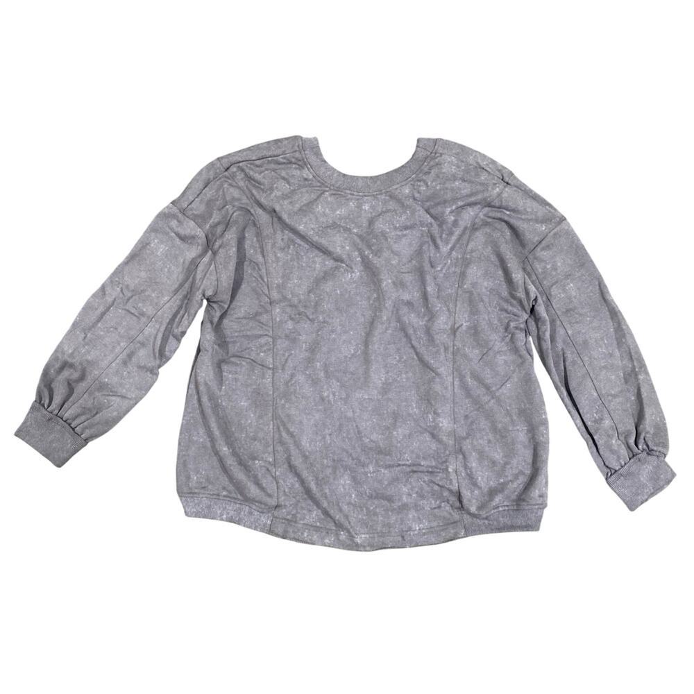 Women's Open Back Sweatshirt with Pockets in Gray, Size XL​
